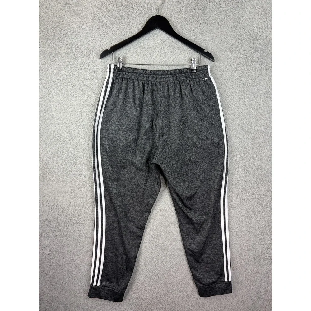 Adidas Sweatpants Mens XL Gray Fleece 3 Stripe Track Joggers Gym Athletic Men